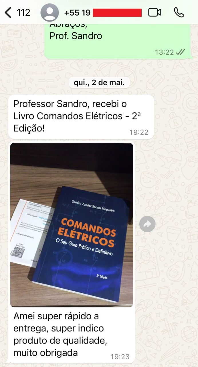 Cliente satisfeito com o livro físico - zap 3